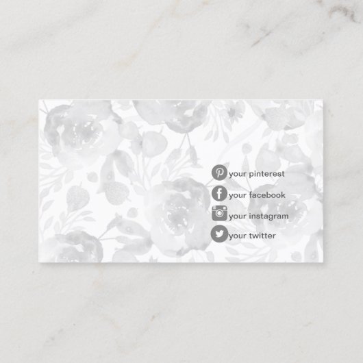 青いヴィンテージフローラ 名刺 (裏面)