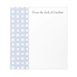 青いヴィンテージ円パターパーソナライズされたメモ帳 ノートパッド