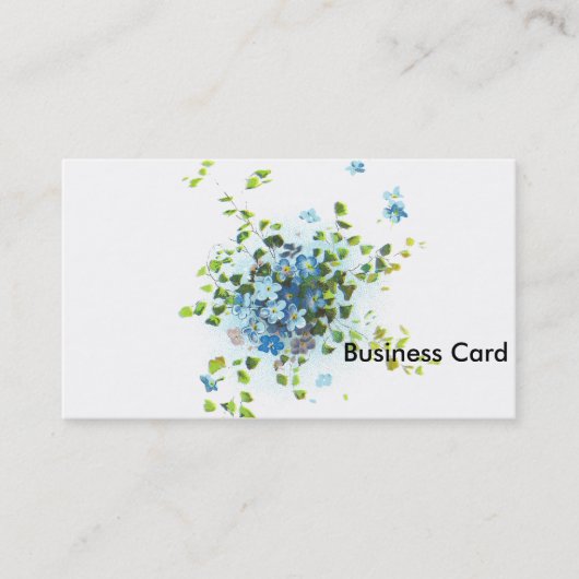 青いヴィンテージ忘れ私Nots 名刺 (正面)