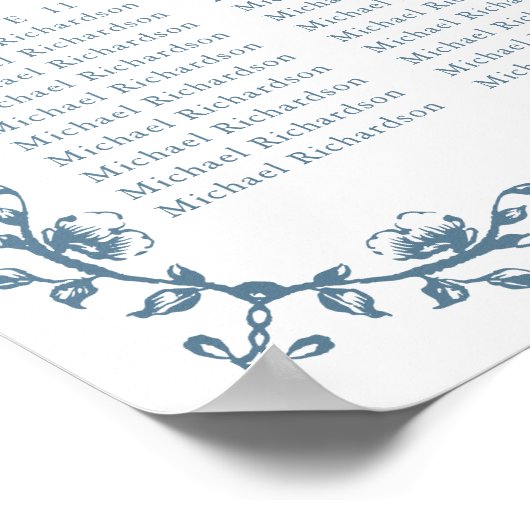 青いヴィンテージ結婚の定盤15枚の表 ポスター (角)