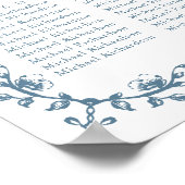 青いヴィンテージ結婚の定盤15枚の表 ポスター (角)