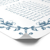 青いヴィンテージ結婚の定盤16の座席表 ポスター (角)