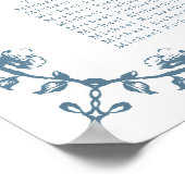 青いヴィンテージ結婚クレストの20テーブル席 ポスター (角)