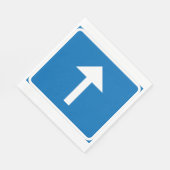 青い一方向のトラフィックのサインアップ矢印の道路記号 スタンダードランチョンナプキン (角)