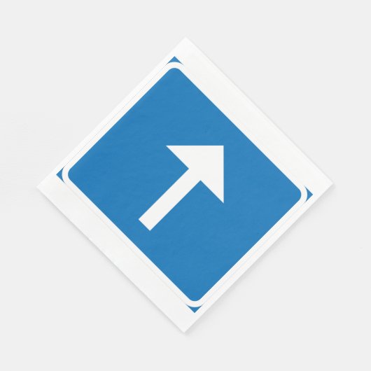青い一方向のトラフィックのサインアップ矢印の道路記号 スタンダードランチョンナプキン (角)