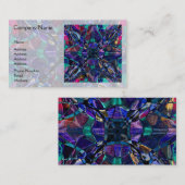 青い万華鏡のように千変万化するパターンのフラクタル 名刺 (正面/裏面)