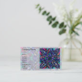 青い万華鏡のように千変万化するパターンのフラクタル 名刺 (スタンド正面)