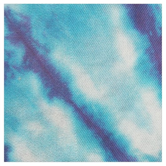 青い万華鏡のように千変万化するパターンの絞り染め ファブリック (クローズアップ)