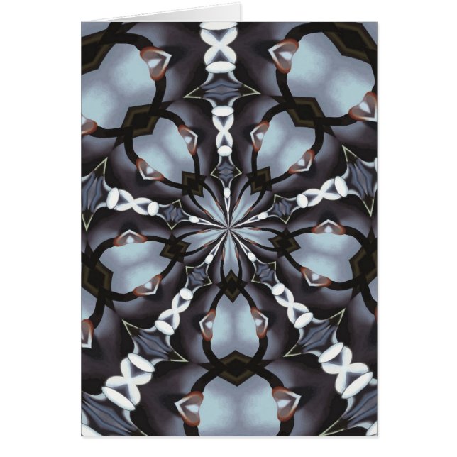 青い万華鏡のように千変万化するパターンの陰 (正面)