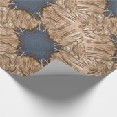 青い万華鏡のように千変万化するパターン星ウィッカーバックグラウンド ラッピングペーパー (角)