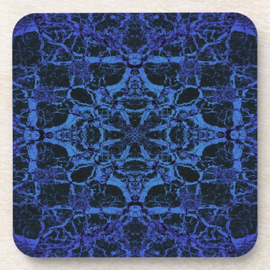 青い万華鏡のように千変万化するパターン コースター (正面)