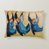 青い三つのクリスマスエンジェル アクセントクッション (裏面)