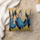 青い三つのクリスマスエンジェル クッション (ブランケット)