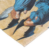 青い三つのクリスマスエンジェル ショートテーブルランナー (コーナー)