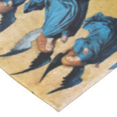 青い三つのクリスマスエンジェル テーブルクロス (アングル)