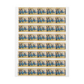 青い三つのクリスマスエンジェル ラップアラウンド宛名ラベル (シート)