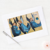 青い三天使/喜び平和の愛 長方形シール (封筒)