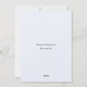 青い三日月と白い花ハロウィーン シーズンカード (裏面)