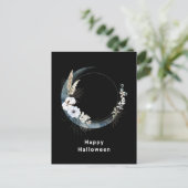 青い三日月と白い花ハロウィーン シーズンポストカード (スタンド正面)