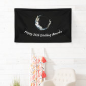青い三日月と白い花誕生日 横断幕 (インサイチュ)