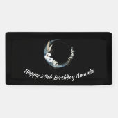 青い三日月と白い花誕生日 横断幕 (横)