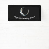 青い三日月と白い花誕生日 横断幕 (インサイチュ)