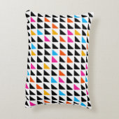 青い三角モダン形の水彩パターン。海 アクセントクッション (裏面(縦))