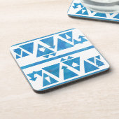 青い三角形と矢印 コースター (左側)