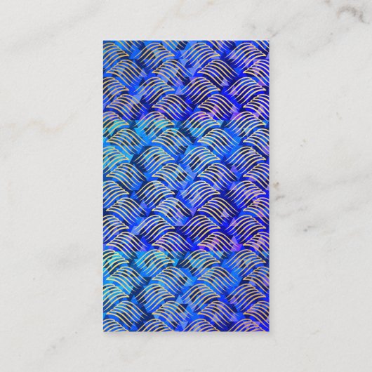 青い三角形と金ゴールドウィーブ 名刺 (裏面)