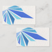 青い三角形のシェード ノートカード (正面/裏面)