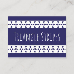 青い三角形のストライプパターン 名刺
