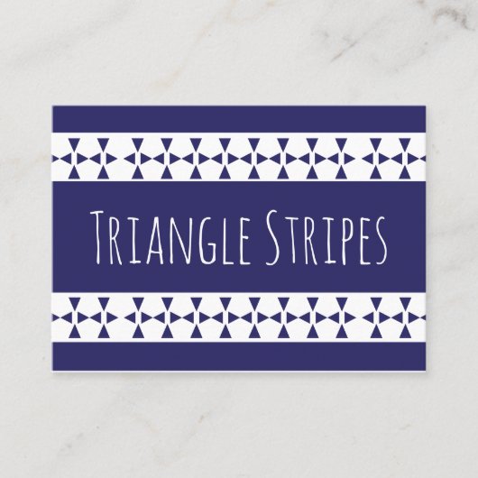 青い三角形のストライプパターン 名刺 (正面)