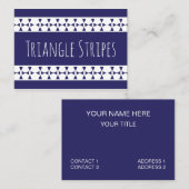 青い三角形のストライプパターン 名刺 (正面/裏面)