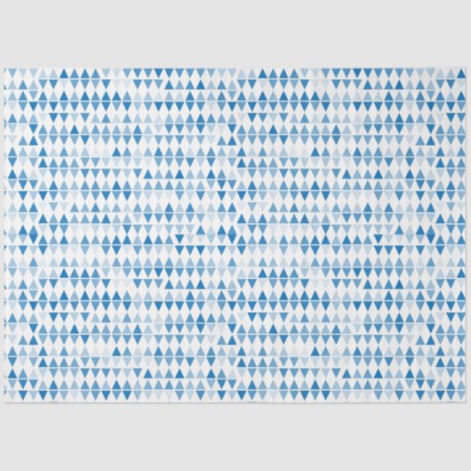 青い三角形のパターン 薄葉紙 (正面)