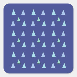 青い三角形の幾何学的パターン スクエアシール