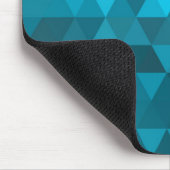 青い三角形の背景抽象芸術パターン低ポリゴン マウスパッド (コーナー)