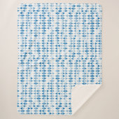 青い三角形パターン シェルパブランケット (正面)