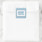 青い三角形モダンホリデースタンプ スクエアシール (バッグ)