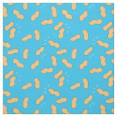 青い上に健康的な食べ物のピーナッツ模様 ファブリック (見本)