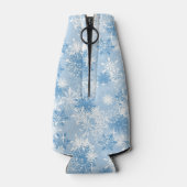 青い上に冬の雪の模様 ボトルクーラー (裏面)