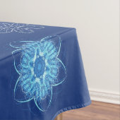 青い上のクリスマスの雪 テーブルクロス (インサイチュ)