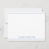 青い上の沿岸白色ホタテパーソナライズされた貝殻 ノートカード (正面)