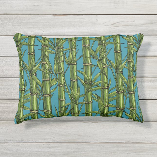 青い上の竹林 アウトドアクッション (正面)