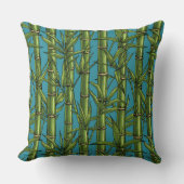 青い上の竹林 クッション (正面)