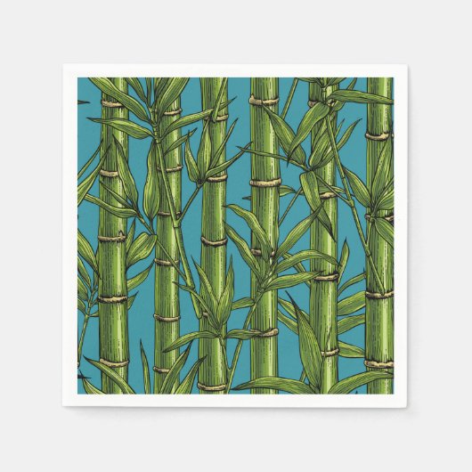 青い上の竹林 スタンダードカクテルナプキン (正面)