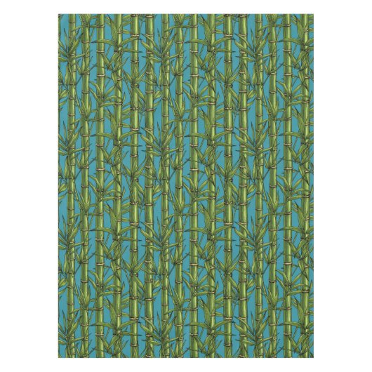 青い上の竹林 テーブルクロス (正面)