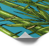 青い上の竹林 ポスター (角)