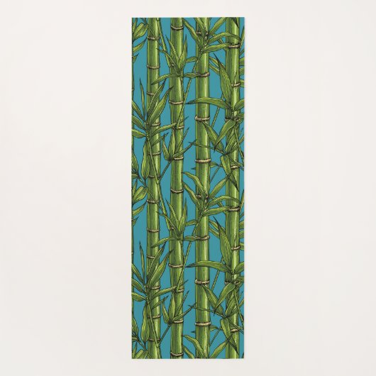 青い上の竹林 ヨガマット (裏面)