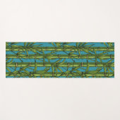 青い上の竹林 ヨガマット (正面(横))