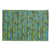 青い上の竹林 枕カバー (裏面-左)